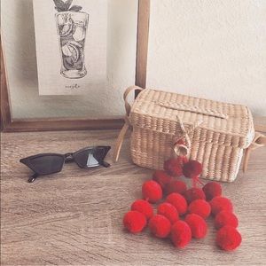 Straw Boxy Shoulder purse